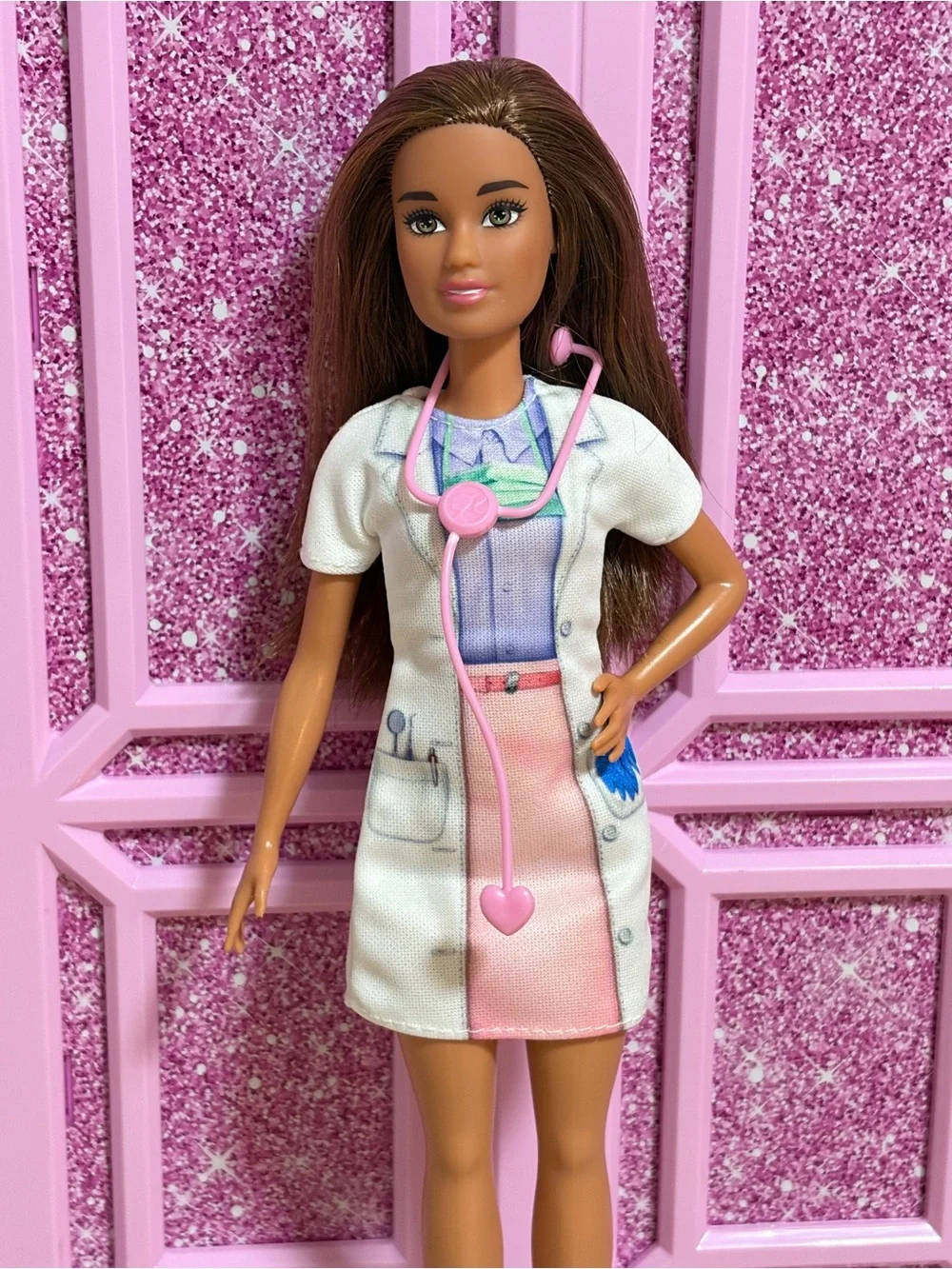 Barbie Doll Medical Outfit with Pink Accessories